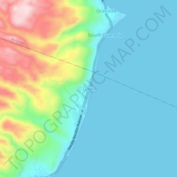 Mapa topográfico Gawi, altitude, relevo