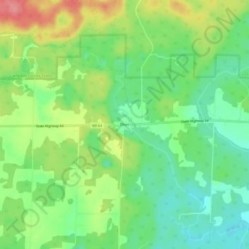 Mapa topográfico Elton, altitude, relevo