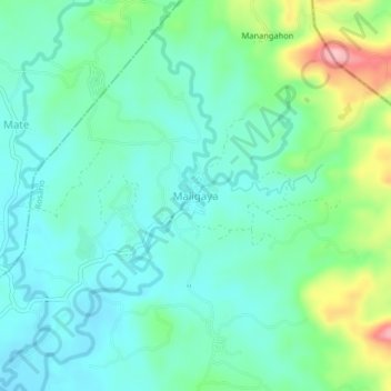 Mapa topográfico Maligaya, altitude, relevo