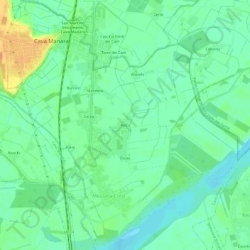 Mapa topográfico Rotto, altitude, relevo
