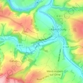 Mapa topográfico Le Caprice, altitude, relevo