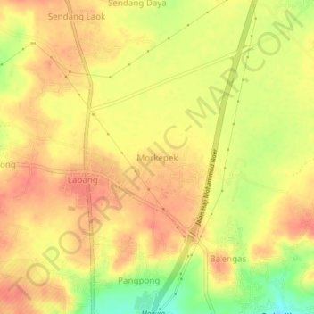 Mapa topográfico Morkepek, altitude, relevo