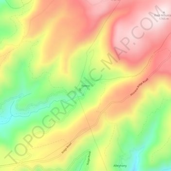 Mapa topográfico Forest, altitude, relevo