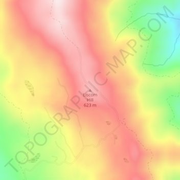 Mapa topográfico Liscom Hill, altitude, relevo