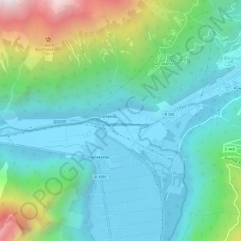 Mapa topográfico Farnier, altitude, relevo