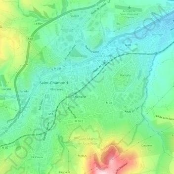 Mapa topográfico Clos Bernard, altitude, relevo