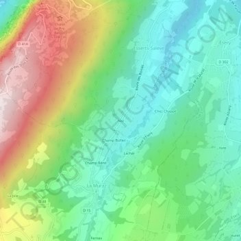 Mapa topográfico Naz, altitude, relevo