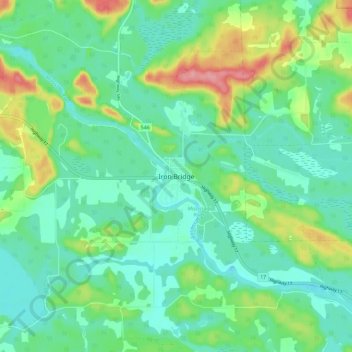 Mapa topográfico Iron Bridge, altitude, relevo