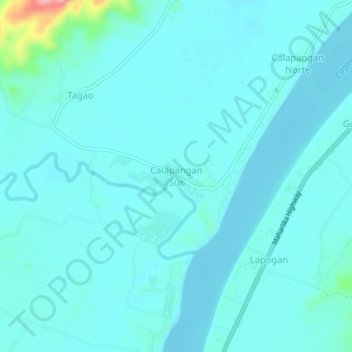 Mapa topográfico Calapangan Sur, altitude, relevo