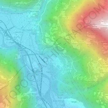 Mapa topográfico Frazione Mazonì, altitude, relevo