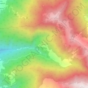 Mapa topográfico Volpara, altitude, relevo