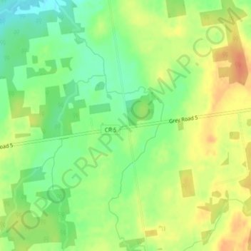 Mapa topográfico Kilsyth, altitude, relevo