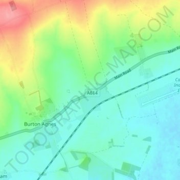 Mapa topográfico Thornholme, altitude, relevo