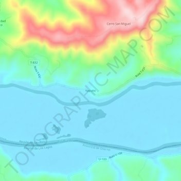 Mapa topográfico Yaquito, altitude, relevo