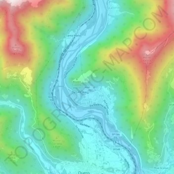 Mapa topográfico Noal, altitude, relevo