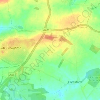 Mapa topográfico Juniper Hill, altitude, relevo