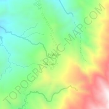 Mapa topográfico Poblacion, altitude, relevo