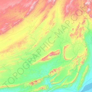 Mapa topográfico Awārān District, altitude, relevo