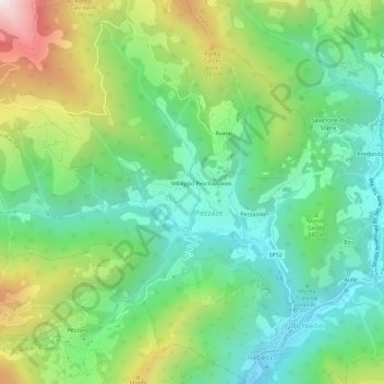 Mapa topográfico Mondaro, altitude, relevo