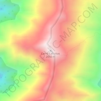 Mapa topográfico Cerro Canoitas, altitude, relevo