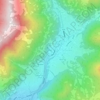 Mapa topográfico Pieve, altitude, relevo