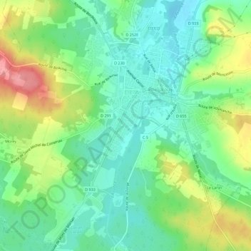 Mapa topográfico Saint-Gervais, altitude, relevo