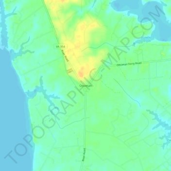 Mapa topográfico Ottoman, altitude, relevo