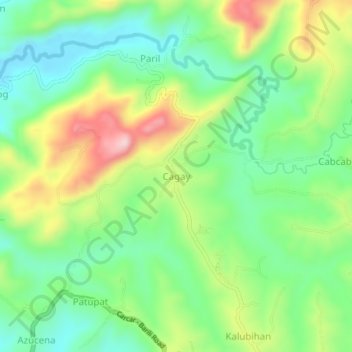 Mapa topográfico Cagay, altitude, relevo