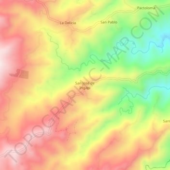 Mapa topográfico San Jose de Ingapi, altitude, relevo