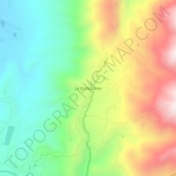 Mapa topográfico La Quisquina, altitude, relevo