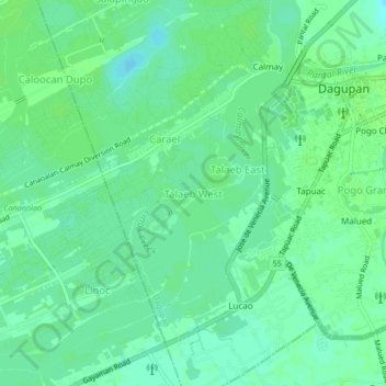 Mapa topográfico Talaeb West, altitude, relevo