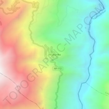Mapa topográfico Vilcabamba, altitude, relevo