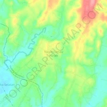 Mapa topográfico Nagari Limau Puruik, altitude, relevo