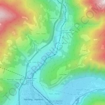 Mapa topográfico Lurx - Lurches, altitude, relevo