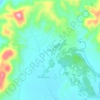 Mapa topográfico Ester, altitude, relevo