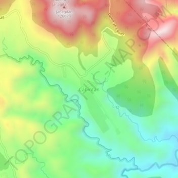 Mapa topográfico Cabintan, altitude, relevo