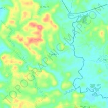 Mapa topográfico Banban, altitude, relevo