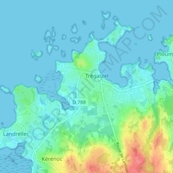 Mapa topográfico Keredol, altitude, relevo