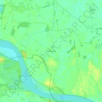 Mapa topográfico Bosco Piazza, altitude, relevo