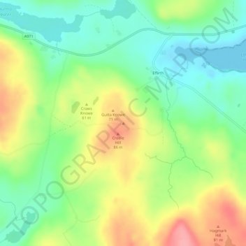 Mapa topográfico Scot Knowe, altitude, relevo