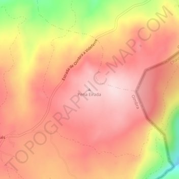 Mapa topográfico Pena Eirada, altitude, relevo