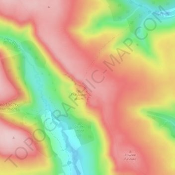 Mapa topográfico Alport Castles, altitude, relevo