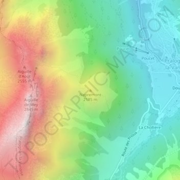 Mapa topográfico Napremont, altitude, relevo