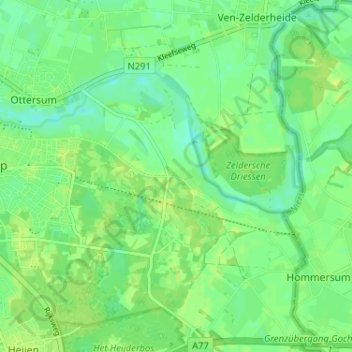 Mapa topográfico De Looi, altitude, relevo
