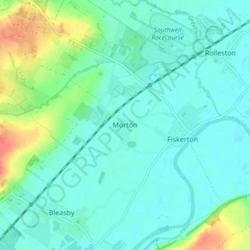 Mapa topográfico Morton, altitude, relevo