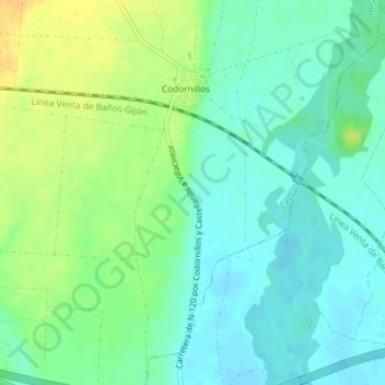 Mapa topográfico Valorio, altitude, relevo