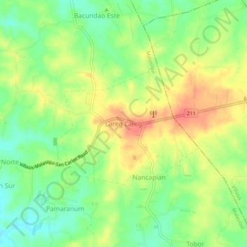 Mapa topográfico Lareg Lareg, altitude, relevo