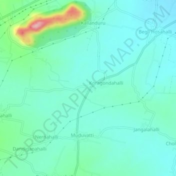 Mapa topográfico Konepura, altitude, relevo