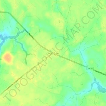 Mapa topográfico Spring Grove, altitude, relevo