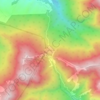 Mapa topográfico Ghorepani, altitude, relevo